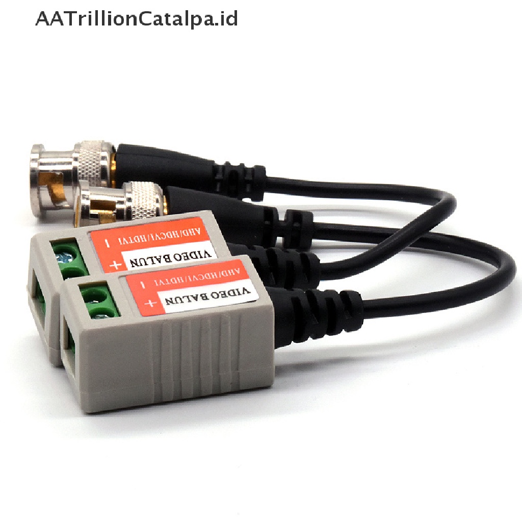 Aatrillioncatalpa 2pcs Kabel AHD / CVI / TVI BNC Video Balun Pasif CAT5