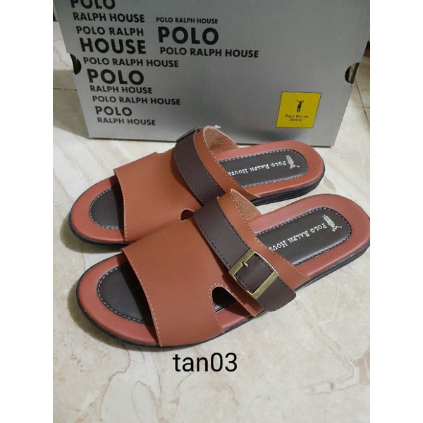 Sandal Branded Pria / Sendal Kulit Sintetis / Sandal Polo Original Brand / Selop laki-Laki Dewasa / 