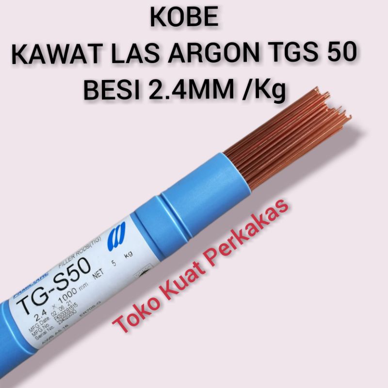 Kawat Las TIG Argon KOBE TGS 50 besi 2,4mm /kg ER70S-G