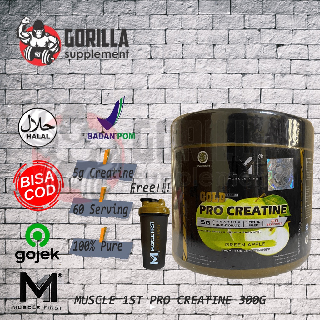 Muscle First Pro Creatine 360 Gram / 60 serving kreatin kretin Gold Series BPOM HALAL MUI MuscleFirst M1 NUTRION NEW UPLOAD BUBBLE GUM MIXBERRY NEW UPLOAD