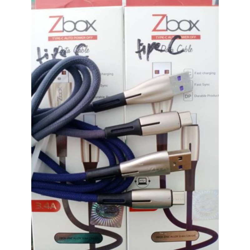 Kabel Data Zbox Zinc Type C ALLOY 3.4A CZA-015 Fast Charging