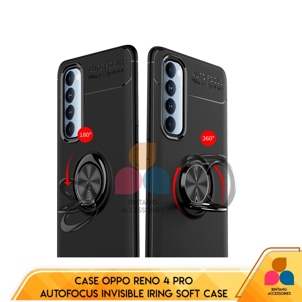 Case Oppo Reno 4 PRO Autofocus Invisible Iring Soft Case New Soft Casing Bintang Acc