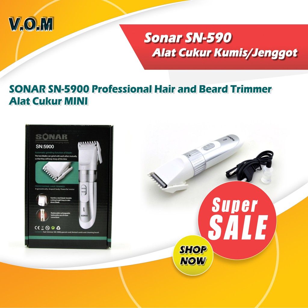 0401 Alat Cukur Kumis/Jenggot Mini Portable Rechargeable Sonar SN-5900