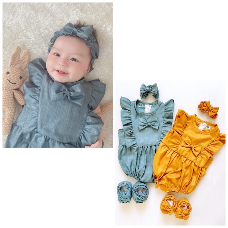 MADELINE / CELLY SCARLETTE JUMPER Baju setelan jumper bandana sepatu pergi lucu fashion anak bayi perempuan TERLARIS