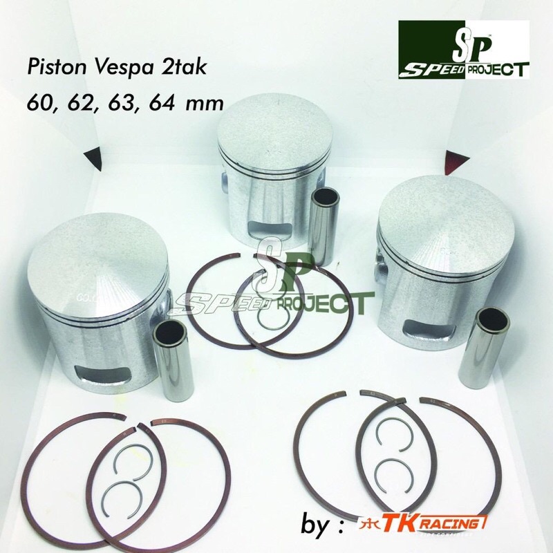 piston kit Tk Racing Vespa 2Tk 60mm 61mm 62mm 63mm Piston kit vespa 2tak Racing TK Pin 15 original TK racing-4