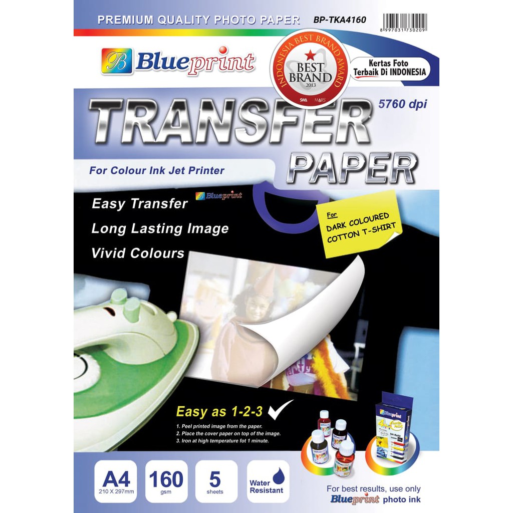 

Kertas Transfer Paper Dark BLUEPRINT A4 - Tshirt Katun