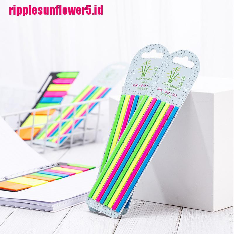 160pcs Sticky Notes Transparan Fluorescent