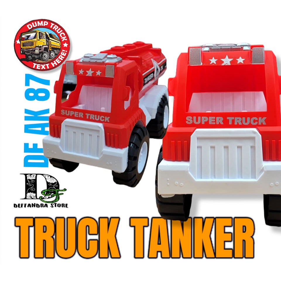 Mainan Anak Cowok Mobil-mobilan Truk Pasir Dengan Cetakan / Mobilan Tangki / Tanker Kemasan Plastik 