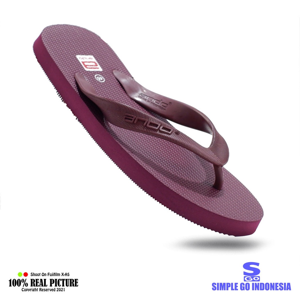 Sendal pria jepit karet original sandal cowok laki-laki dewasa japit model flat flip flop distro anti air branded Ando hawai basic murah promo cod keren 38 42