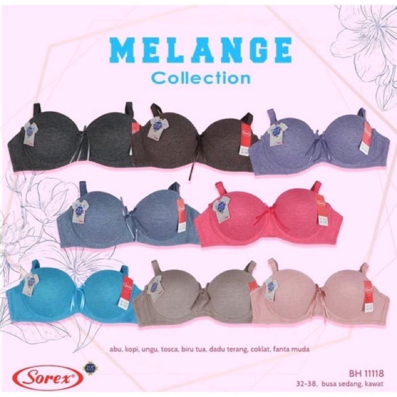 BH/Bra SOREX Melange Kawat 11118( setengah Cup & Busa Tipis )