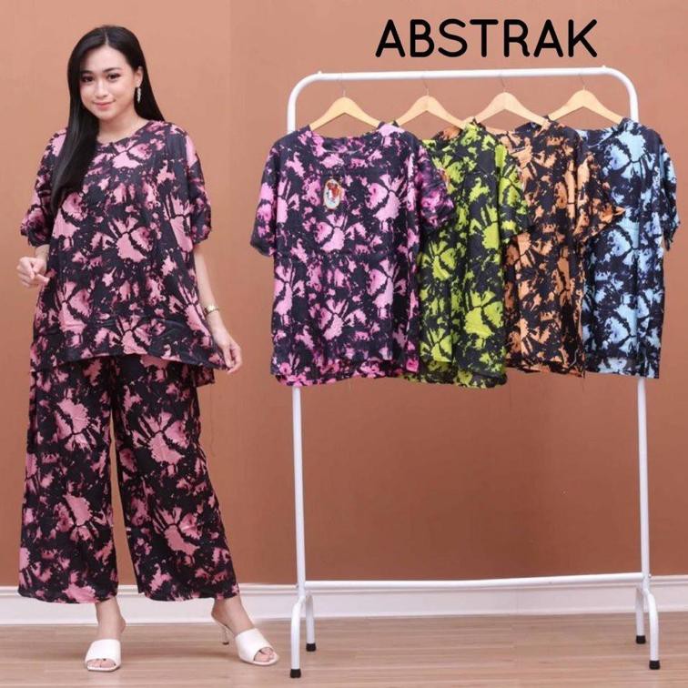 Model Baru.. SETELAN ONE SET JUMBO CELANA PANJANG LENGAN PENDEK BUSUI BUMIL JUMBO W0V