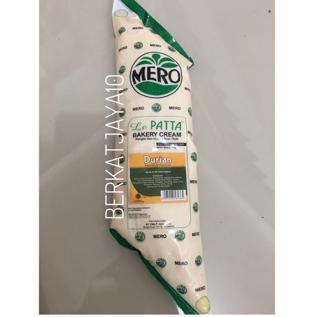 Mero Lepatta Bakery Cream Durian Filling Topping 1kg