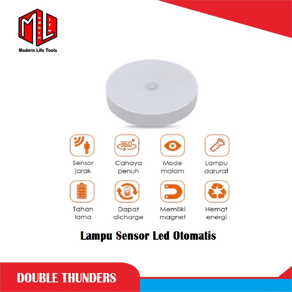 Lampu LED Sensor Gerak Otomatis Smart Emergency Tidur Lemari Tangga 1W STEELE HN-01