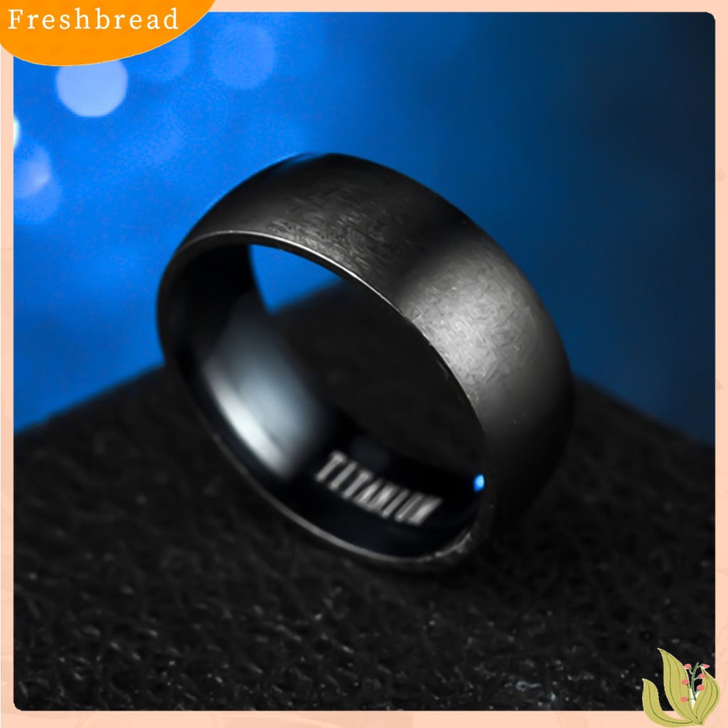 [Fresh] Cincin Titanium Steel Lebar 8mm Pria Gaya Punk Warna Polos untuk Hadiah Ulang Tahun