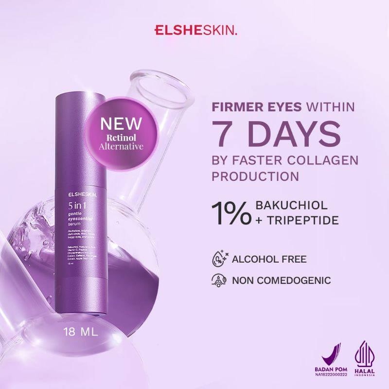 ★ BB ★  ELSHESKIN 5 in 1 Gentle Eyessential Serum 18ml Bakuchiol | 7 hari Kencangkan Kulit Mata - Eye Serum Anti Aging Mencerahkan