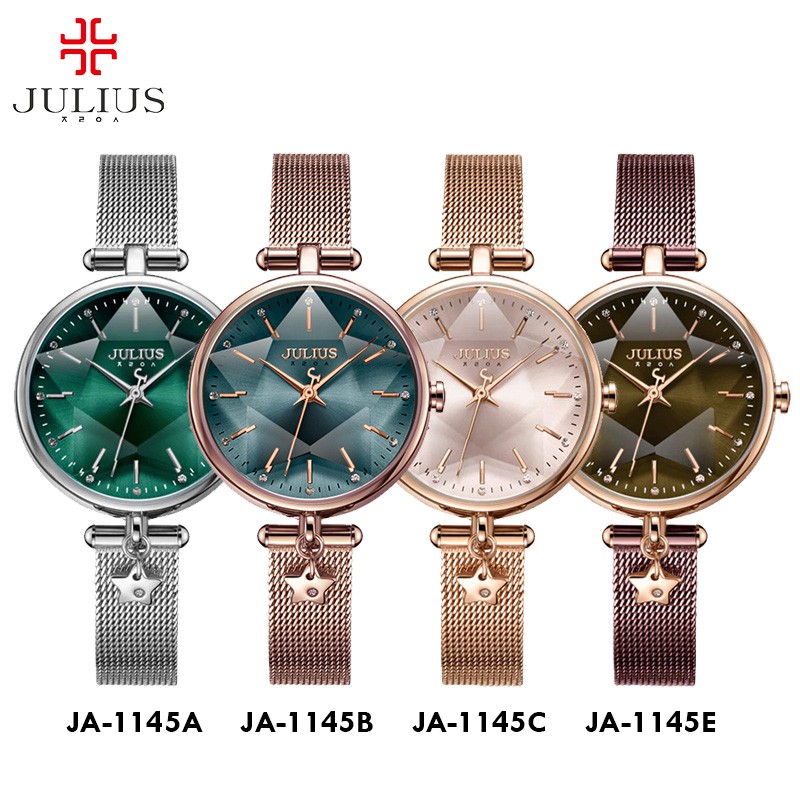 Julius JA-1145 / JA1145 Jam Tangan Wanita Korea Original Stainless steel Desain Cantik dan Elegan