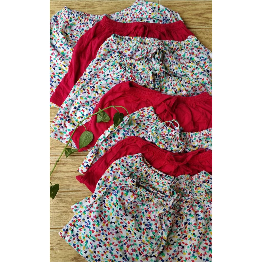 Celana pendek kain kaos 100% katun anak perempuan usia umur 4-6-8-10-12 tahun SIZE CHART TERSEDIA