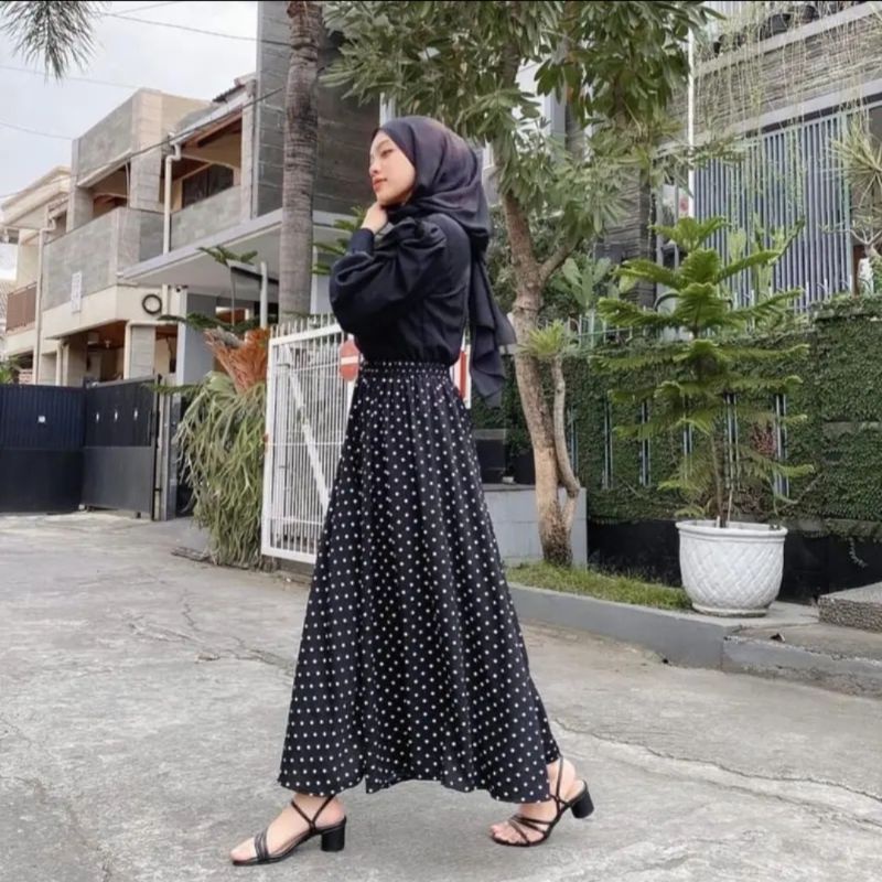 ROK POLKADOT / ROK PLISKET POLKADOT / ROK PLISKET MOTIF POLKADOT / ROK POLKA / ROK POLKADOT PREMIUM / ROK POLKA TEBAL / ROK POLKADOT PUTIH / ROK POLKADOT HITAM / ROK PLISKET PREMIUM