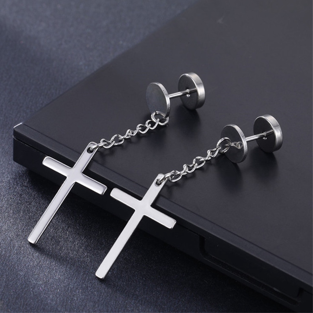 Hu Hu Hu Hu Hu Alat Bantu Pasang Kacamata♡ 1 Pc Anting Menjuntai Bentuk Geometris Electroplated Gaya Hip Hop Untuk Unisex