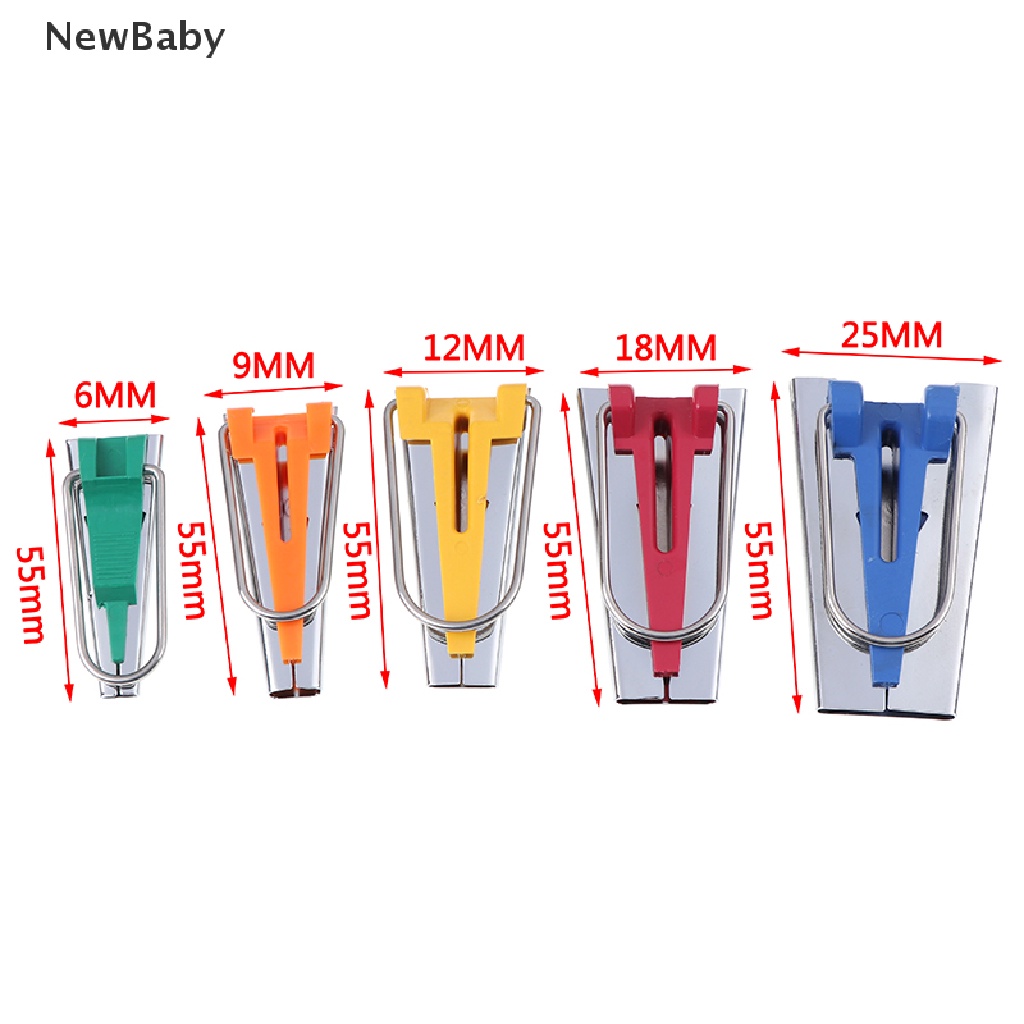 Newbaby Alat Pembuat Bias Tape 5 Ukuran 6mm 9mm 12mm 18mm 25mm