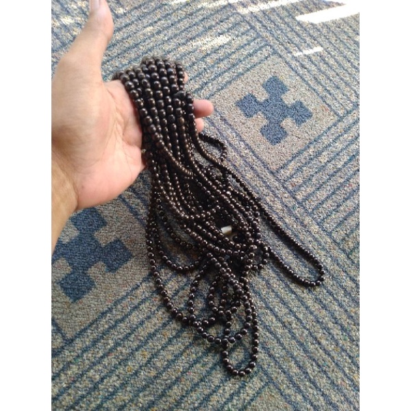 tasbih kokka polos hitam 1000 butir ukuran  6 7 8 9 10 mm