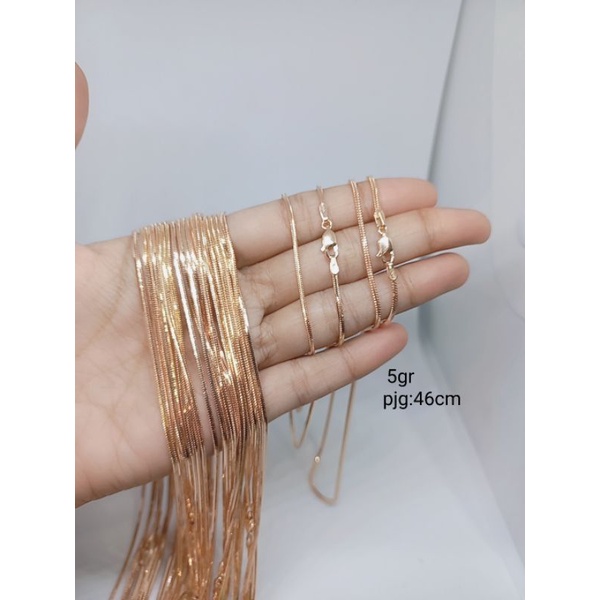 kalung perak925 asli lapis emas kalung kasandra flexi kalung fashion pria &amp; wanita silver925