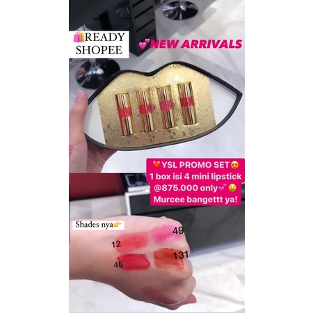 PROMO YSL Lipstick 1 Set Isi 4 Mini Lipsticks Lipstik