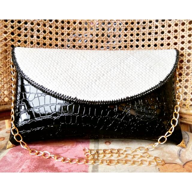 Dompet anyaman pandan polos // tas pesta croco