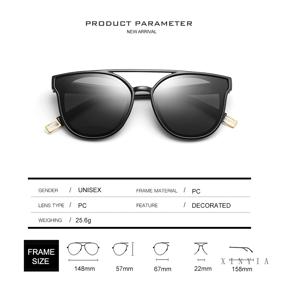 【CHECKOUT RP100】Korean Fashion Design Kacamata Hitam Kacamata Pelindung UV Sunglasses Wanita Kaca Mata Sunglasses