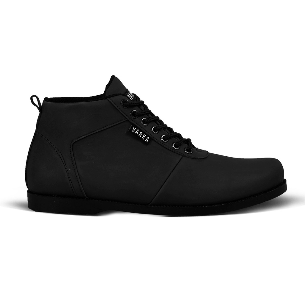 Sepatu Casual Pria Terbaru V 42812 Brand Varka Sepatu Boots Kulit Sintetis Semi Formal Kuliah Kerja Hangout Murah Berkualitas Warna Hitam