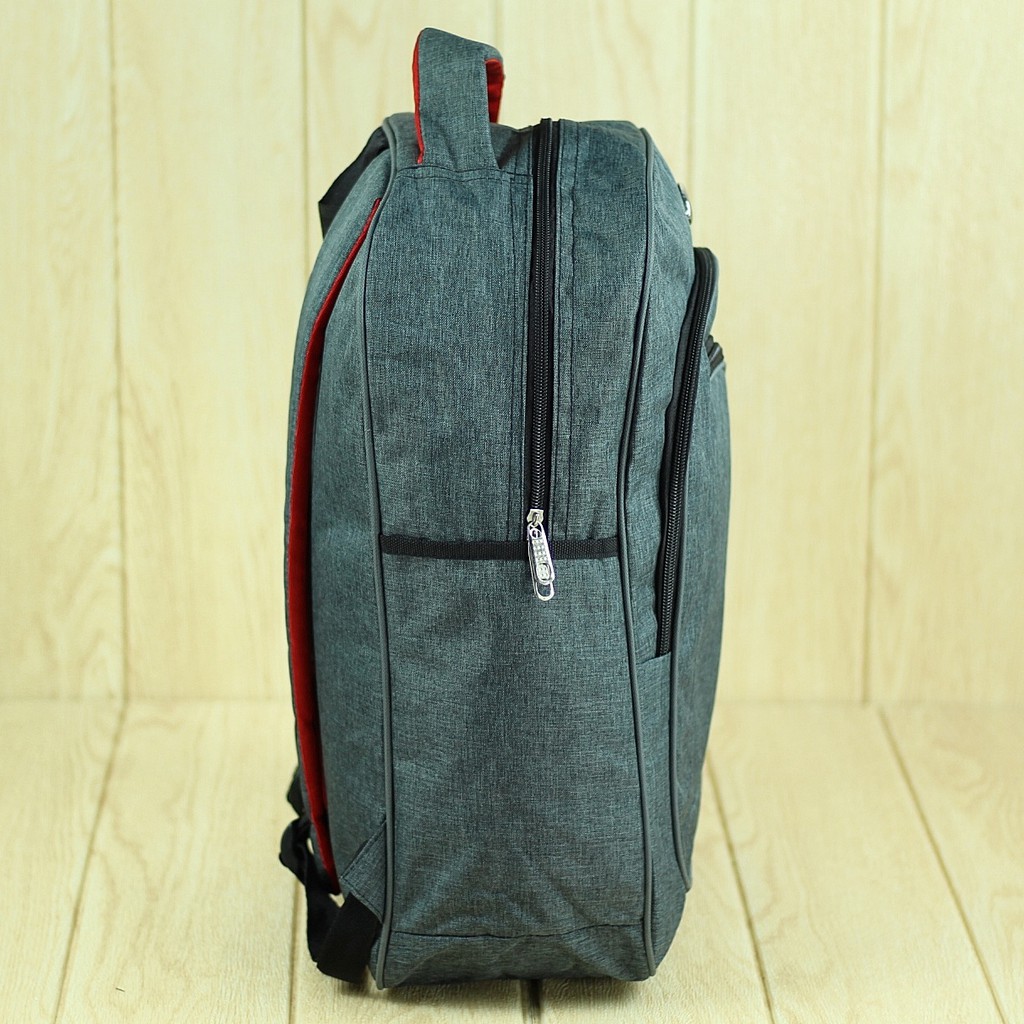 Tas Gendong Pria Elite Polo Abu Backpack SMP SMA Laki-Laki Ransel Keren Bagus Berkualitas Awet