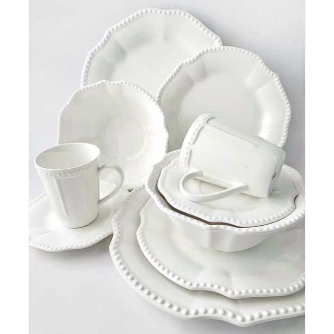 MILANO KLASIK DINNER SET 10pcs / PIRING MAKAN KERAMIK PUTIH SET / INFORMA DINNER SET PUTIH