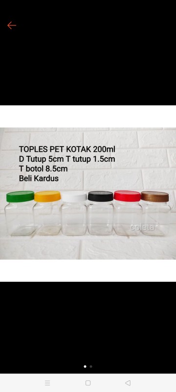 Toples Pet 200ml Minim 24pc /selai/ Madu/ Masker/ Bubuk/ Krim/ Puding/ Kue/ Permen/ Sambal/ Botol