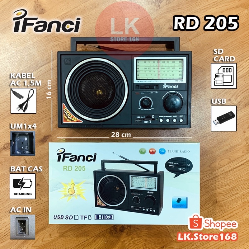 RADIO 3 BAND FM/AM/SW iFanci RD205 USB