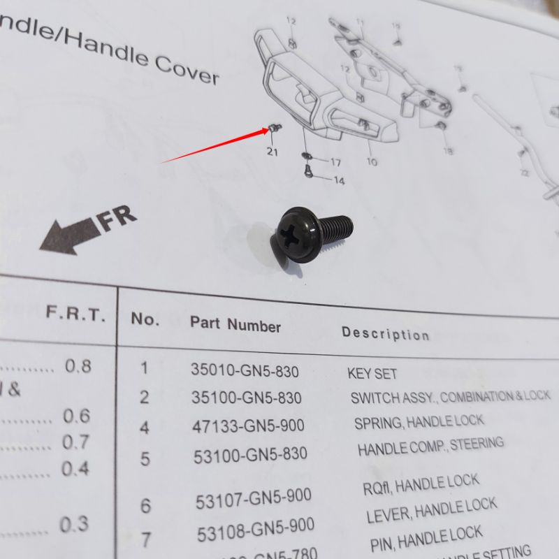 Baut Batok Lampu Honda Astrea Grand Legenda Impressa Original