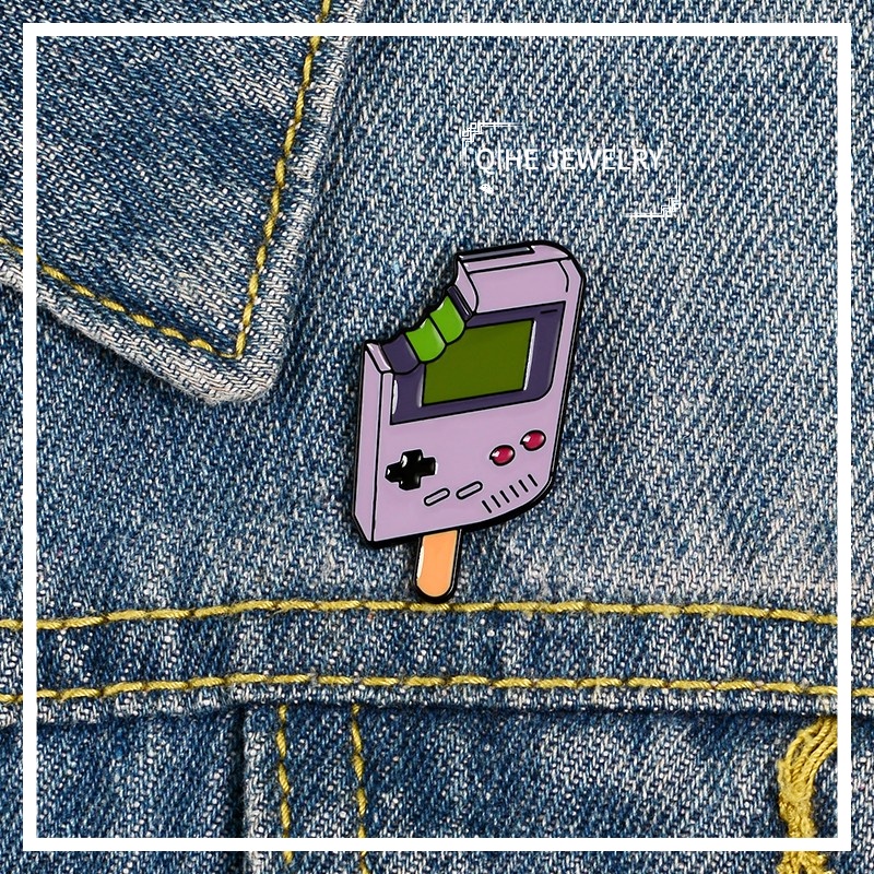 Bros Pin Enamel Desain Console Game Es Krim Untuk Kerah Kemeja / Tas Anak