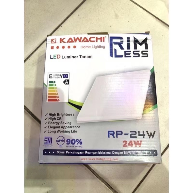 LAMPU LED PANEL DOWNLIGHT RIMLESS KAWACHI PUTIH BENTUK KOTAK 10WATT 18WATT 24WATT 36WATT