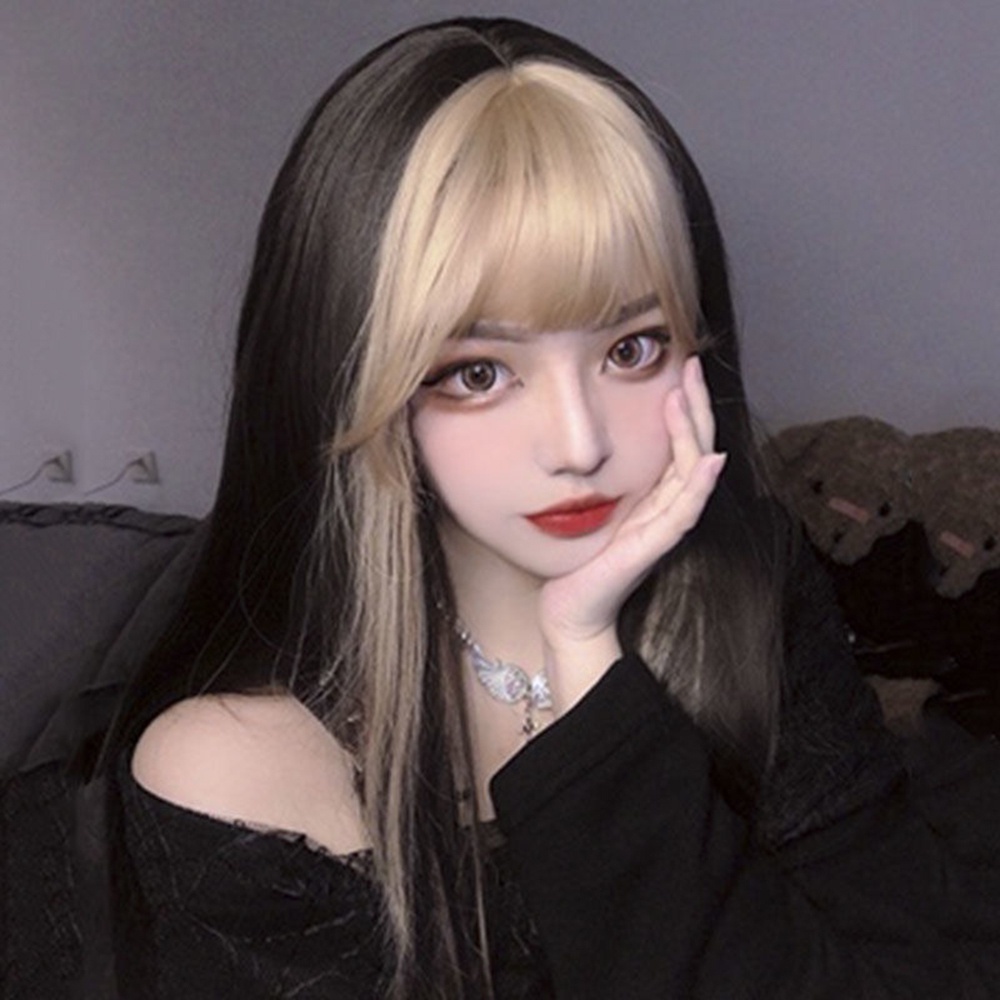 【COD Tangding】Cartoon Bangs Wig Jennie Blonde Bangs Dyed Invisible Air Qi Bangs Hairline Patch