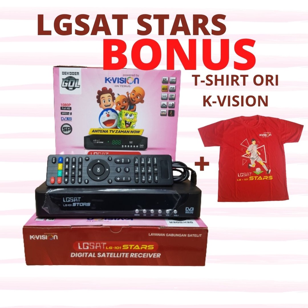 Receiver K-Vision LGSAT STARS BONUS T-Shirt Ori K-Vision