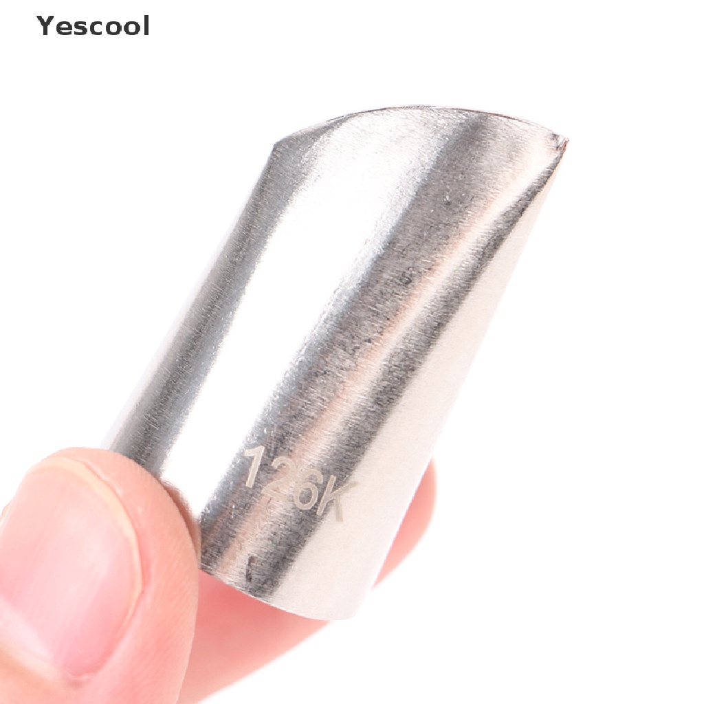 Yescool 126K Spuit Piping Icing Bentuk Kelopak Bunga Mawar Bahan Stainless Steel