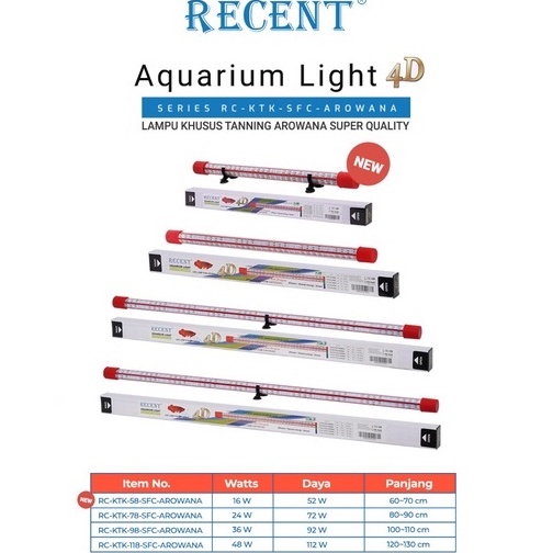 Lampu LED TANNING Arwana 4 D KONTES QUALITY RECENT KTK 58 78 98 118 148 178 SFC Arowana 4 Baris Low 