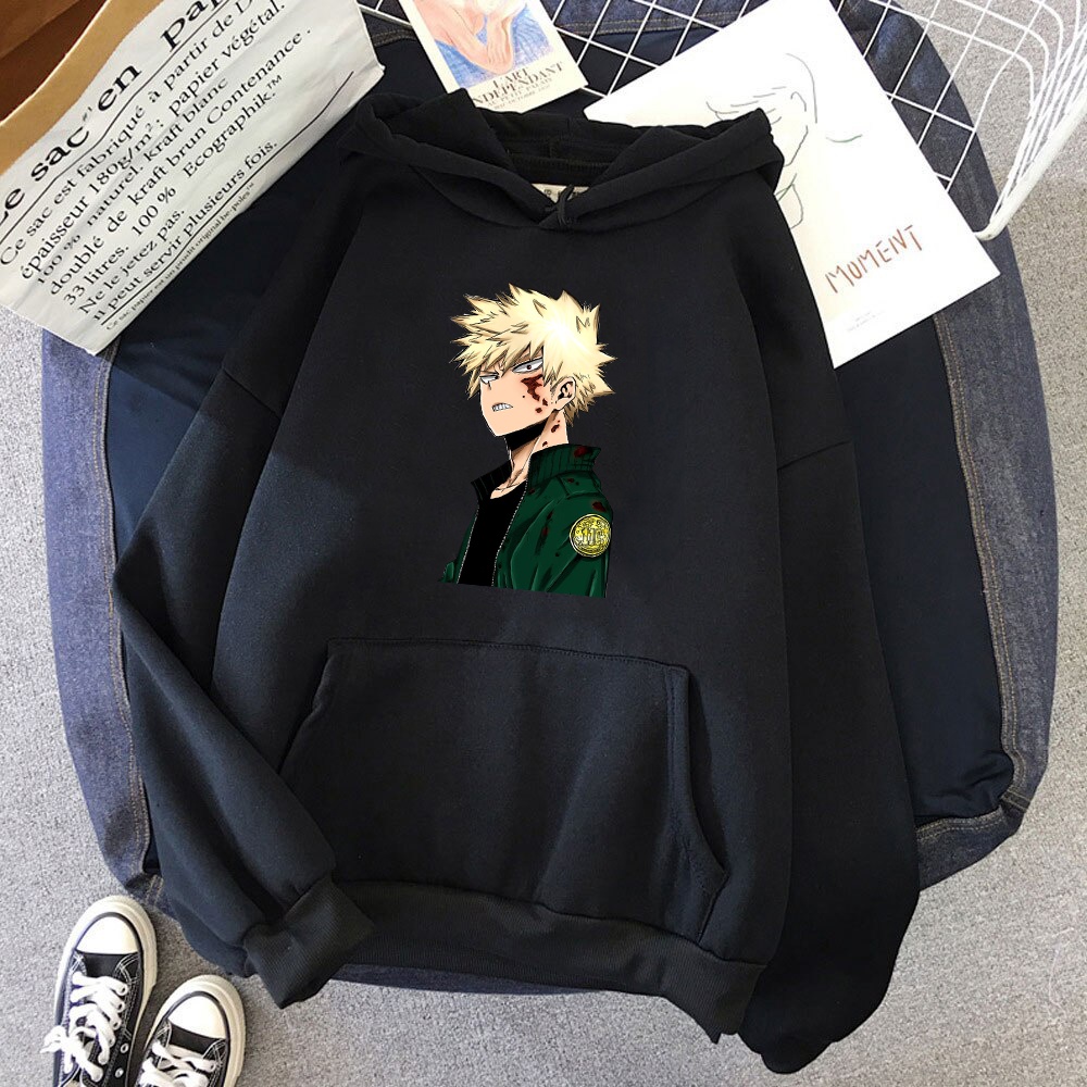 jaket hoodie anime kekinian switer keren hodie anime bakugou katsuki
