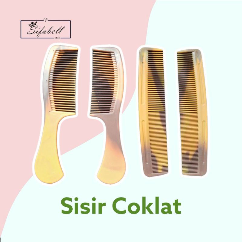 Sisir Rambut Twin Lurus Sisir Twin Coklat / Beauty Comb Besar 20 cm Coklat Sisir Rambut Dewasa Tanpa Gagang