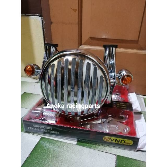 Lampu jeep clasic crum universal motor rx king cb dll / headlamp jeep / reflektor jeep / lampu motor