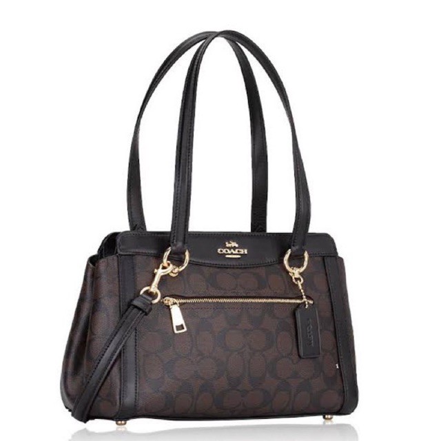 coach kailey carryall signature satchel mahogany
