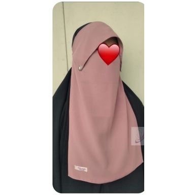 cadar bandana poni kancing/cadar ceruty 2 layer/bandana poni