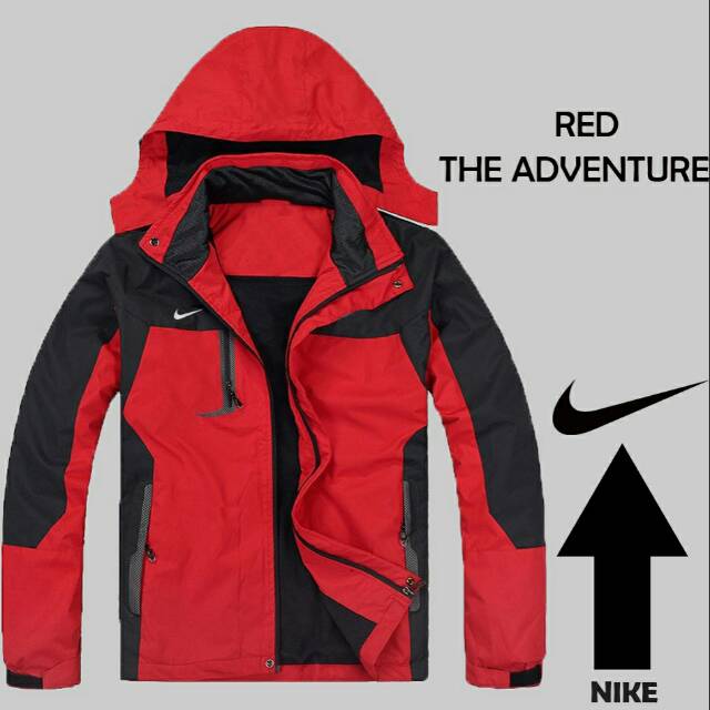 Jaket nike grade ori harga murah bahan parasut ukuran S M L XL XXL anti air tebal warna merah