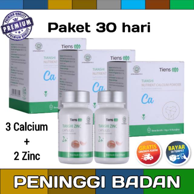 Super Grow Up Kalsium Tiens / Tianshi Susu Calcium 30 Sachet 120 Zinc Original