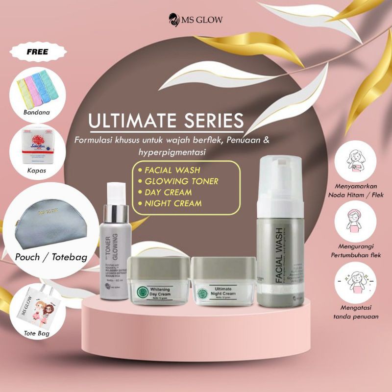 Ms Glow Paket ultimate flek ms glow msglow original ultima ulltimate cream flek glowing glow