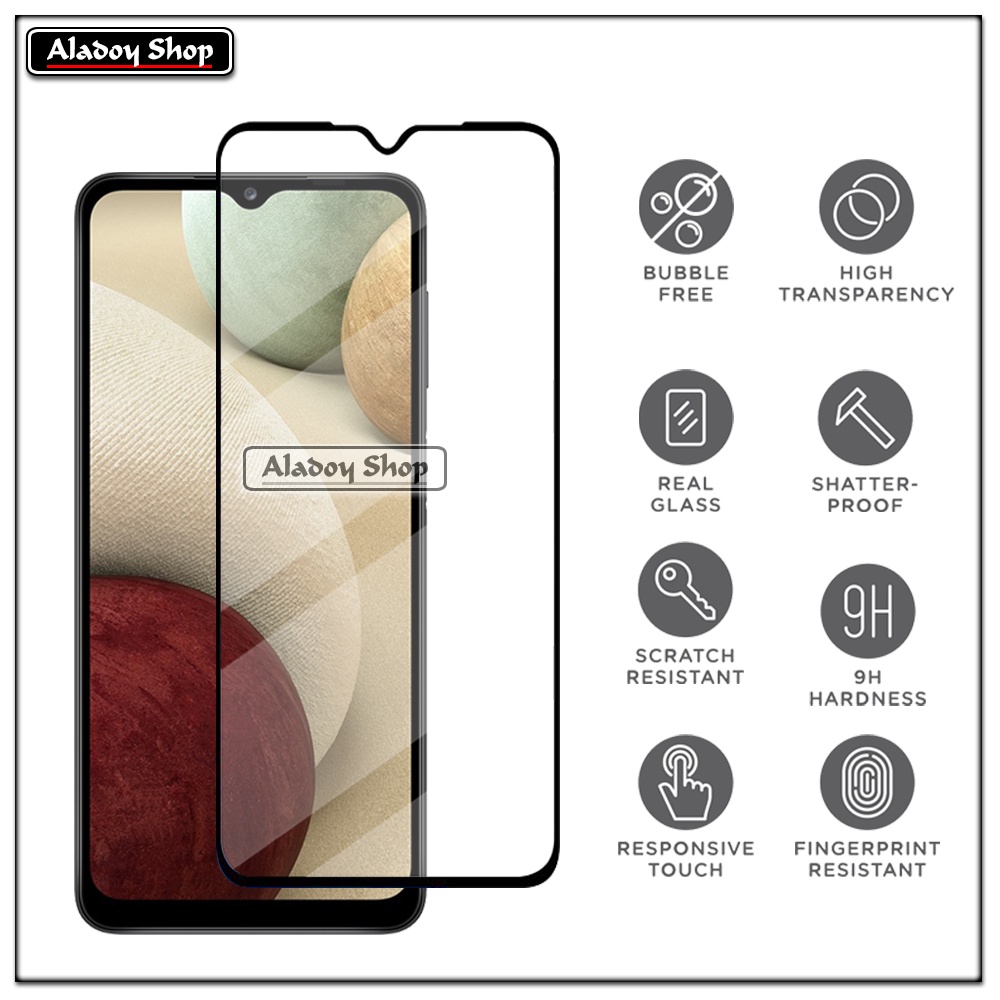 Case SAMSUNG A12 Armor Fushion Transparent Casing + Tempered Glass Full Layar dan Skin Carbon